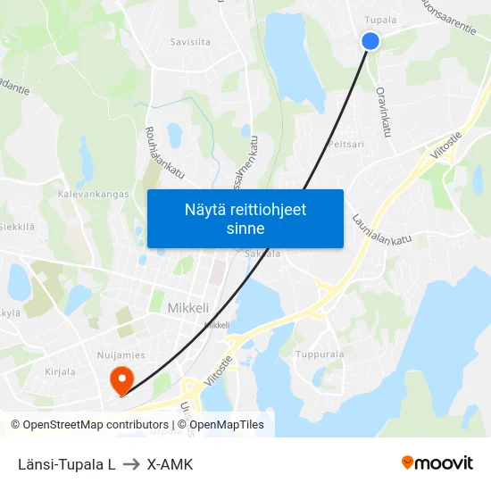 Länsi-Tupala  L to X-AMK map