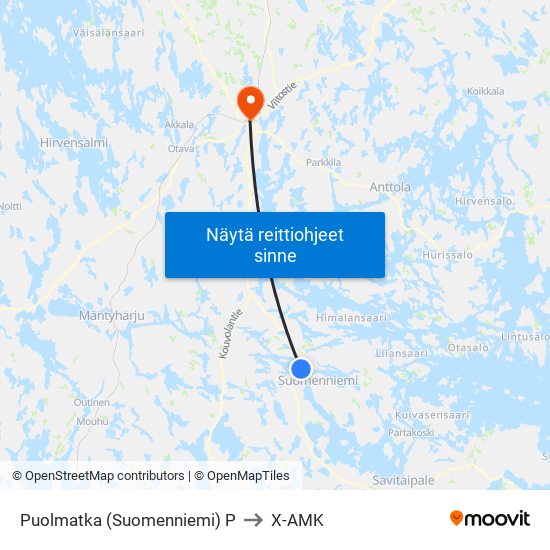 Puolmatka (Suomenniemi)  P to X-AMK map