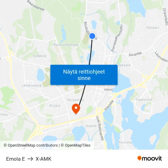 Emola E to X-AMK map