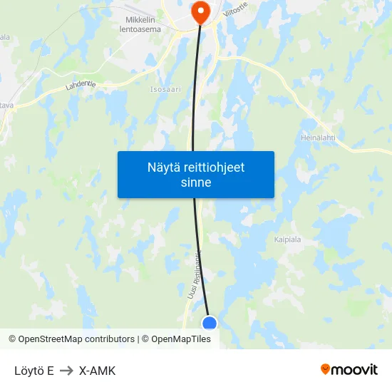 Löytö  E to X-AMK map