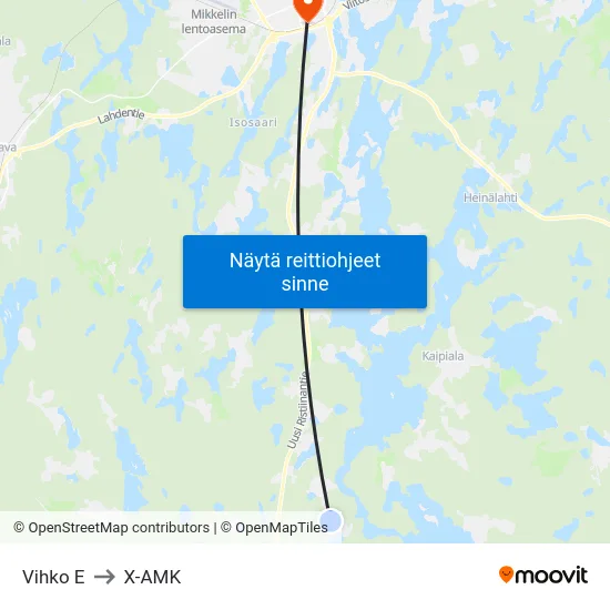 Vihko  E to X-AMK map