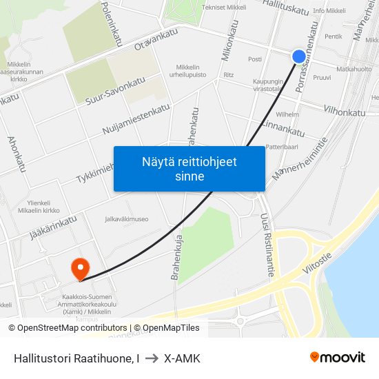 Hallitustori Raatihuone, I to X-AMK map