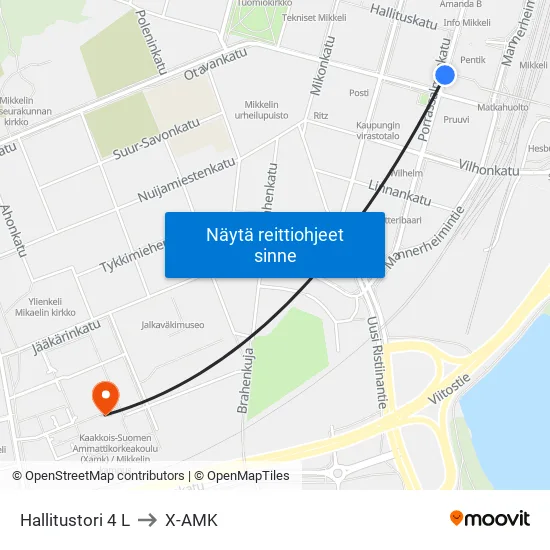 Hallitustori 4 L to X-AMK map