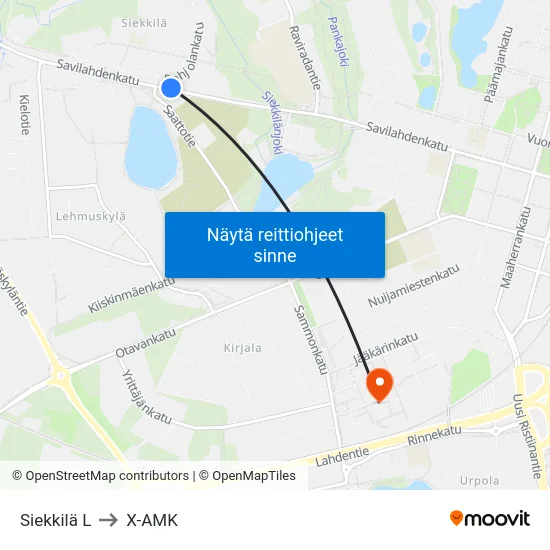 Siekkilä  L to X-AMK map
