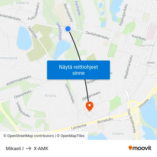 Mikaeli  I to X-AMK map