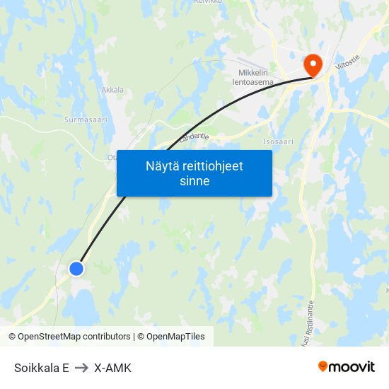 Soikkala  E to X-AMK map