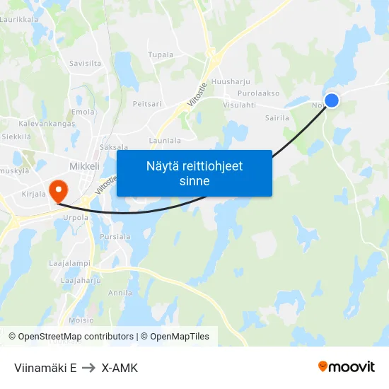 Viinamäki  E to X-AMK map