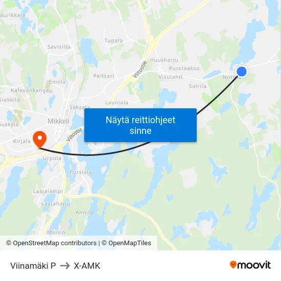 Viinamäki  P to X-AMK map
