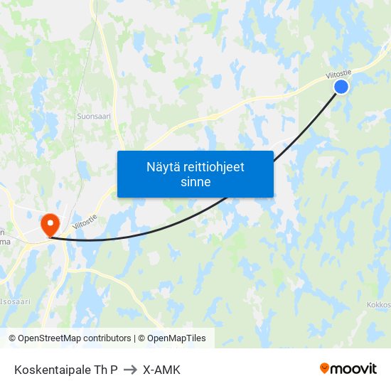 Koskentaipale Th  P to X-AMK map