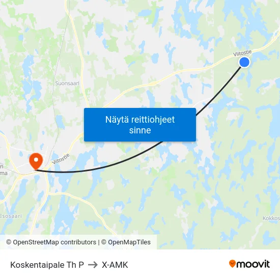 Koskentaipale Th  P to X-AMK map