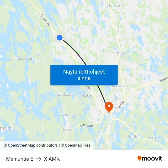 Mainuntie  E to X-AMK map