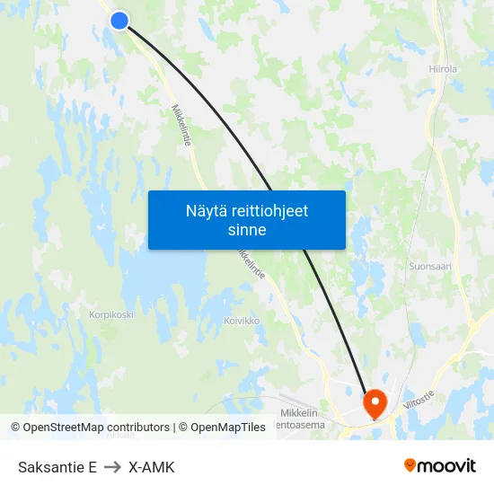 Saksantie  E to X-AMK map