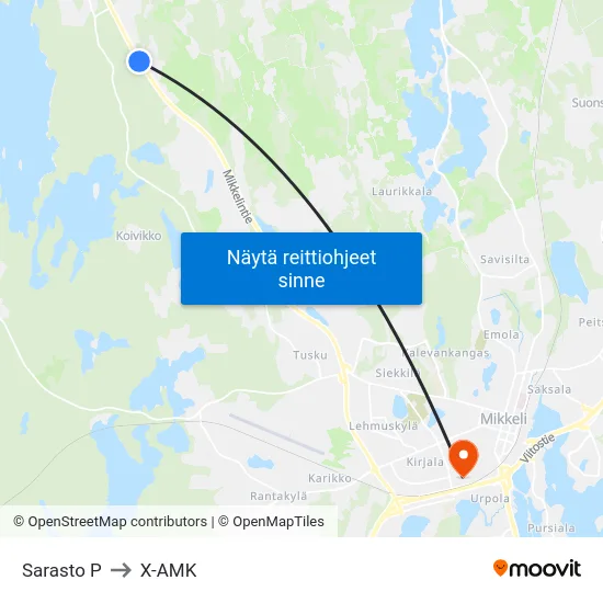 Sarasto  P to X-AMK map