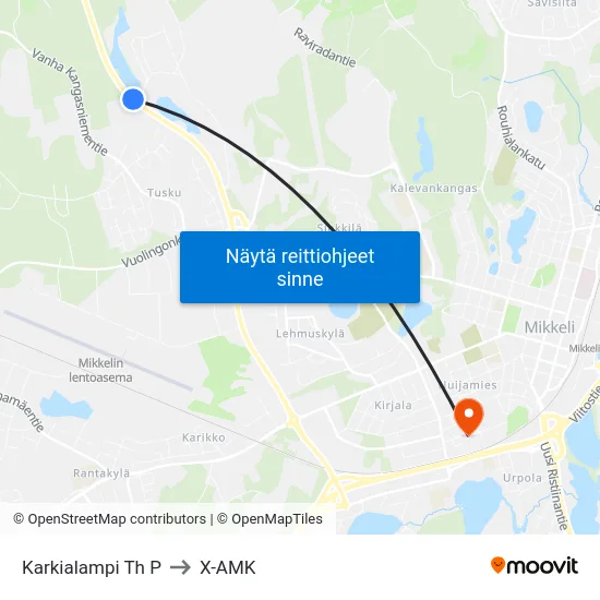 Karkialampi Th  P to X-AMK map