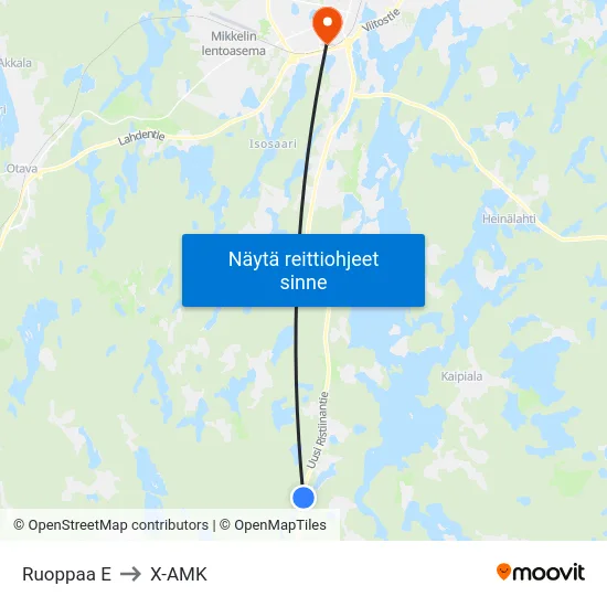 Ruoppaa  E to X-AMK map