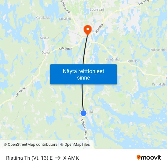 Ristiina Th (Vt. 13)  E to X-AMK map