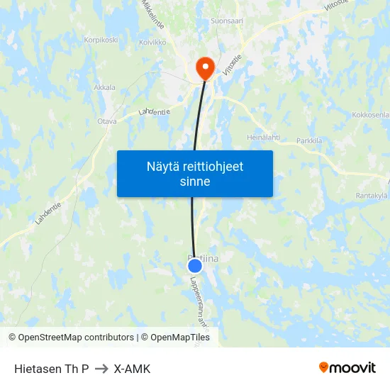 Hietasen Th  P to X-AMK map