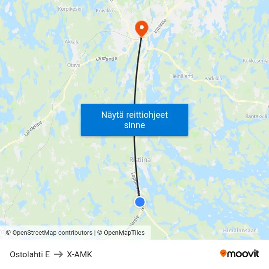 Ostolahti  E to X-AMK map