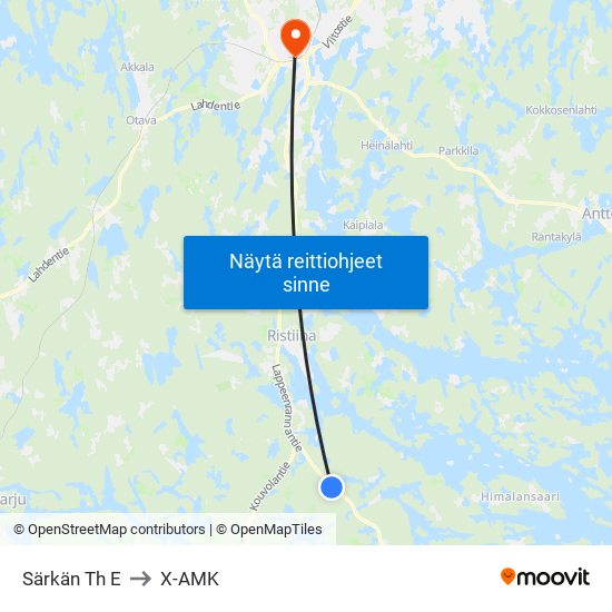 Särkän Th  E to X-AMK map