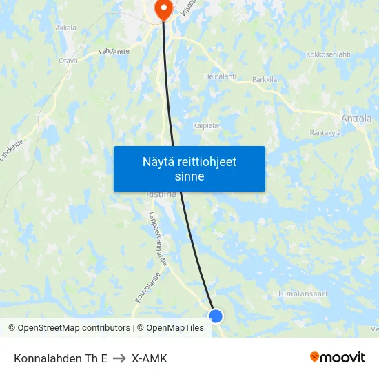 Konnalahden Th  E to X-AMK map