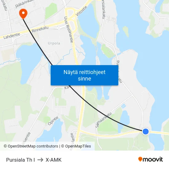Pursiala Th  I to X-AMK map