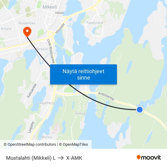 Mustalahti (Mikkeli)  L to X-AMK map