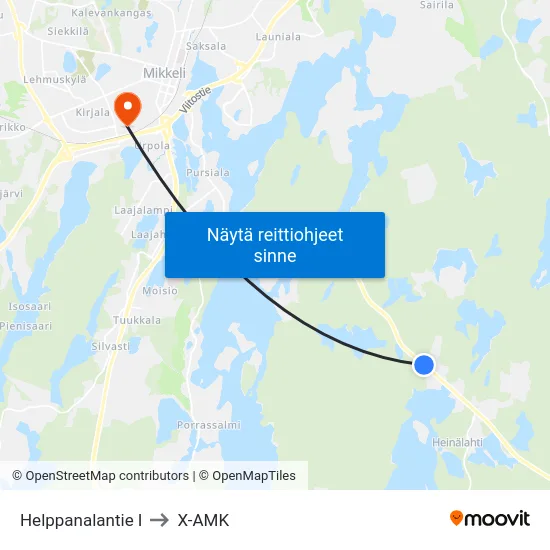 Helppanalantie  I to X-AMK map
