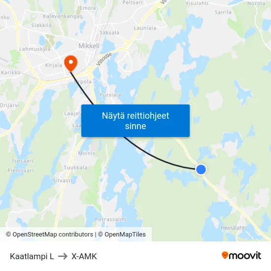 Kaatlampi  L to X-AMK map