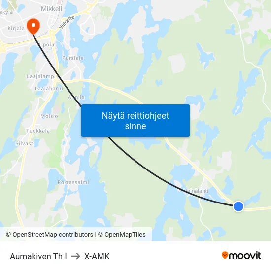 Aumakiven Th  I to X-AMK map
