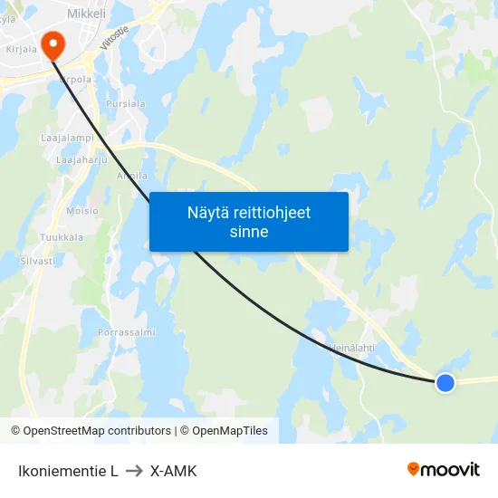 Ikoniementie  L to X-AMK map