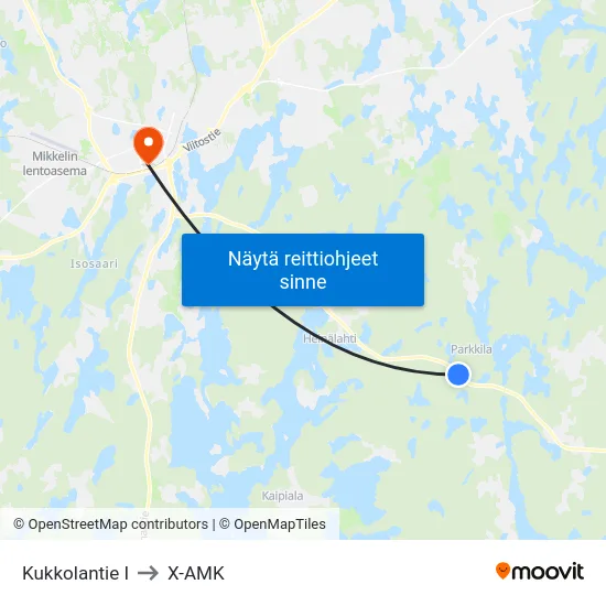 Kukkolantie  I to X-AMK map
