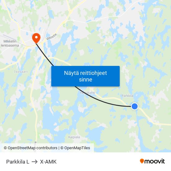 Parkkila  L to X-AMK map