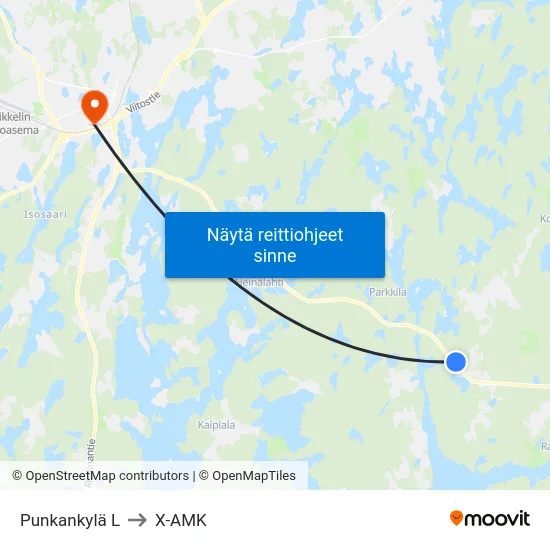 Punkankylä  L to X-AMK map