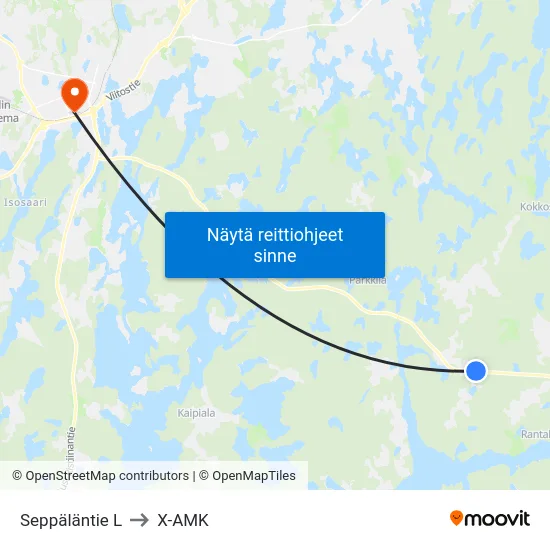 Seppäläntie  L to X-AMK map
