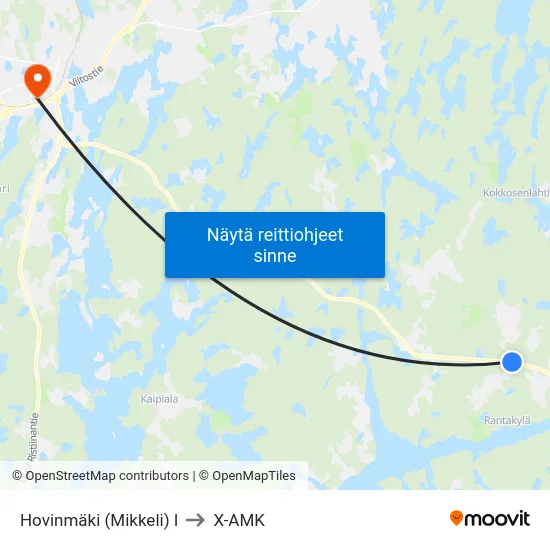 Hovinmäki (Mikkeli)  I to X-AMK map