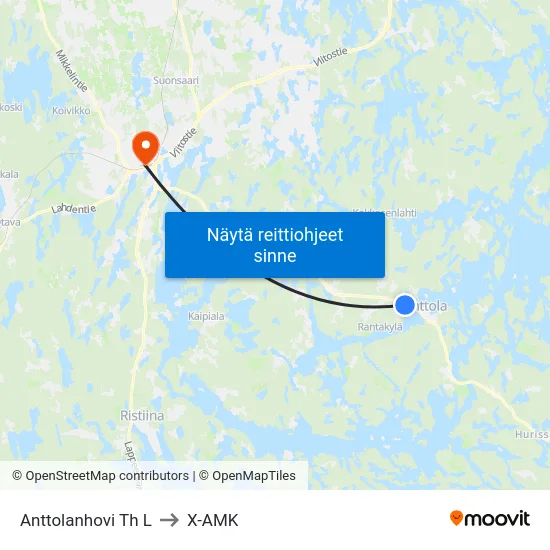 Anttolanhovi Th L to X-AMK map