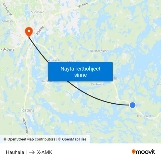 Hauhala  I to X-AMK map
