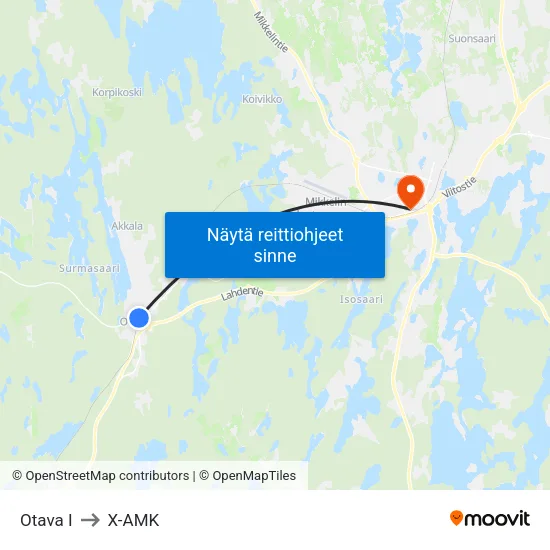 Otava  I to X-AMK map