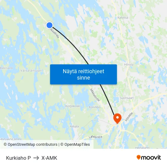 Kurkiaho  P to X-AMK map