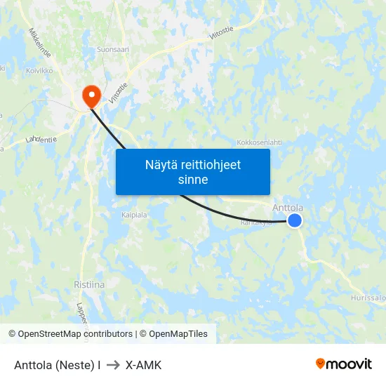 Anttola (Neste)  I to X-AMK map