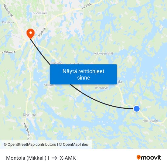 Montola (Mikkeli)  I to X-AMK map