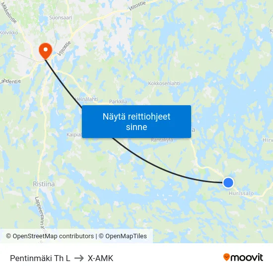 Pentinmäki Th  L to X-AMK map