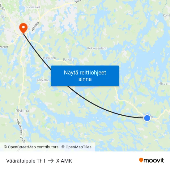 Väärätaipale Th  I to X-AMK map