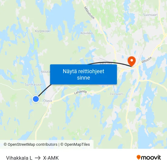 Vihakkala  L to X-AMK map