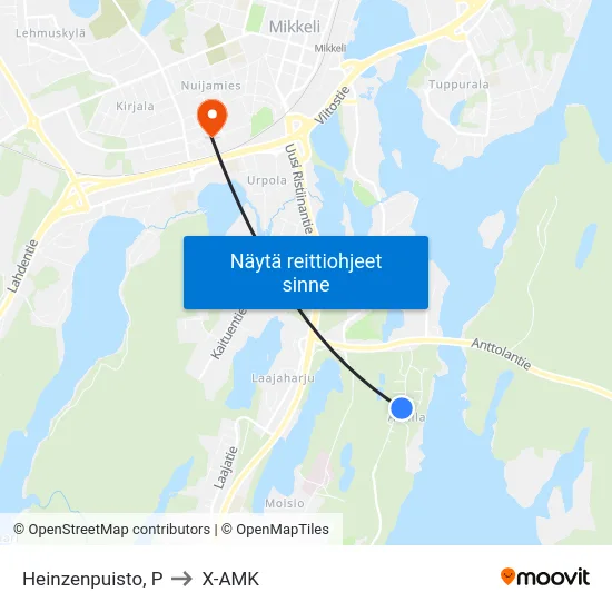 Heinzenpuisto, P to X-AMK map