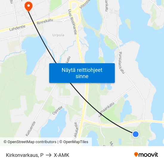 Kirkonvarkaus, P to X-AMK map