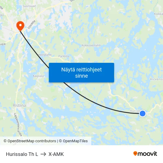 Hurissalo Th L to X-AMK map
