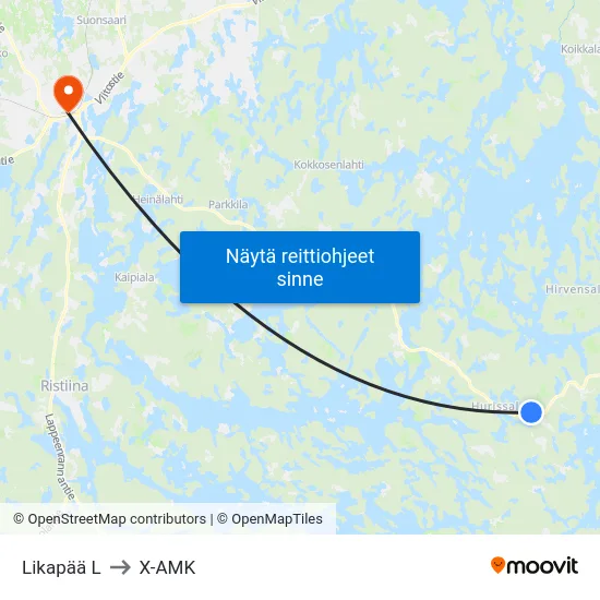 Likapää L to X-AMK map