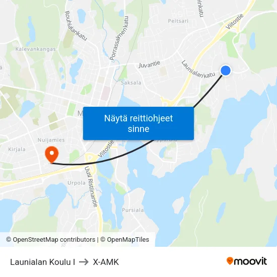 Launialan Koulu I to X-AMK map