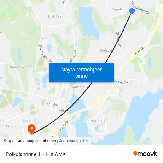 Poikolanrinne, I to X-AMK map